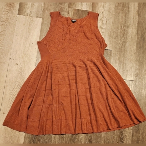 Torrid Women Thick Plus Size 4 Mini Sweater Skater Winter Dress Sleeveless Scoop - Picture 4 of 9